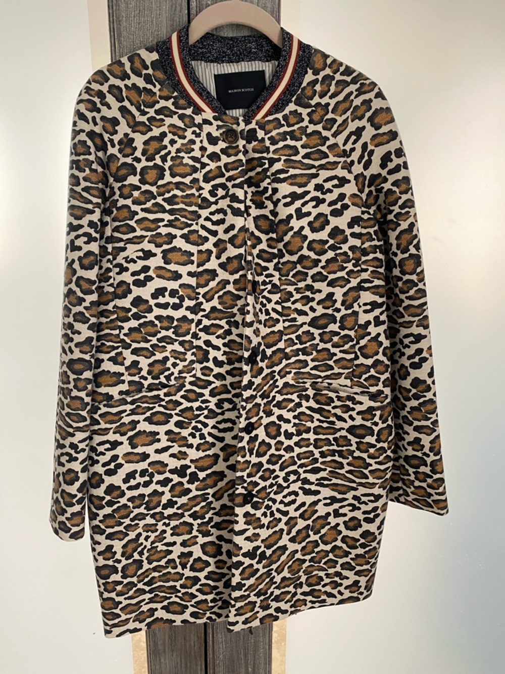 Scotch & Soda Leopard Print Jacket in Black, Brown, Cream